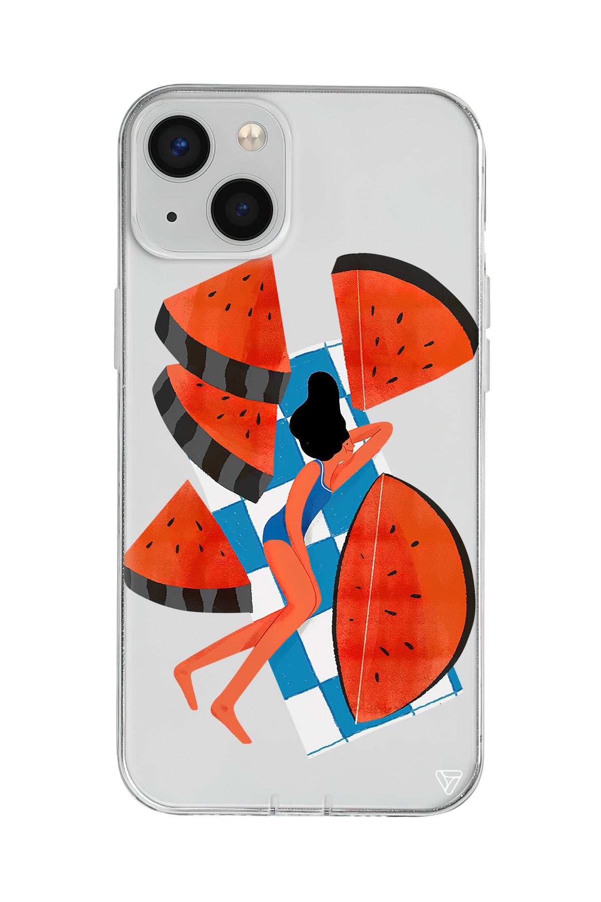 Karpuz Dilimleri ve Kız Lansman Model İçi Kadife Silikon Telefon Kılıfı – Plus Serisine Özel