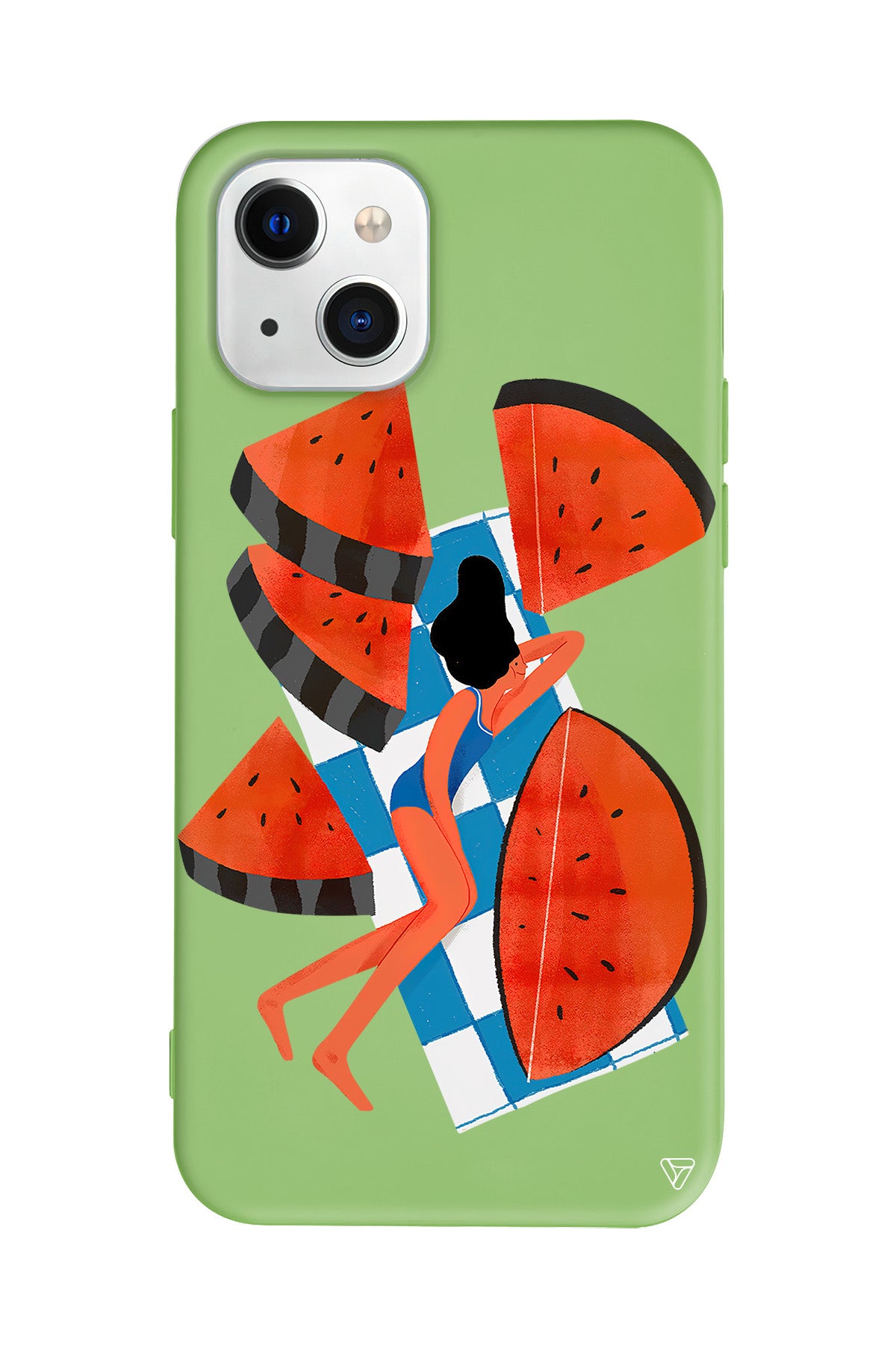 Karpuz Dilimleri ve Kız Lansman Model İçi Kadife Silikon Telefon Kılıfı