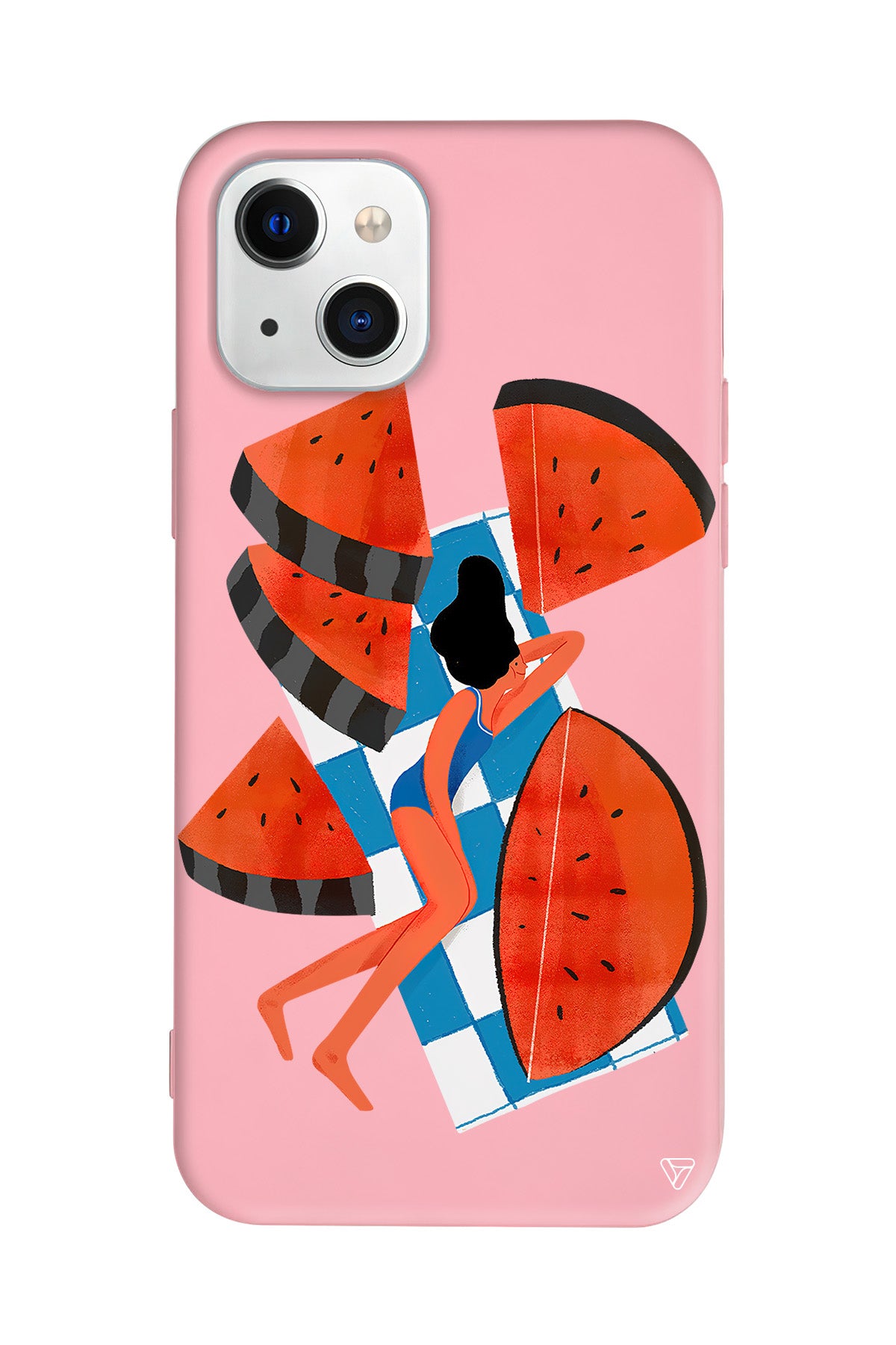 Karpuz Dilimleri ve Kız Lansman Model İçi Kadife Silikon Telefon Kılıfı – Plus Serisine Özel