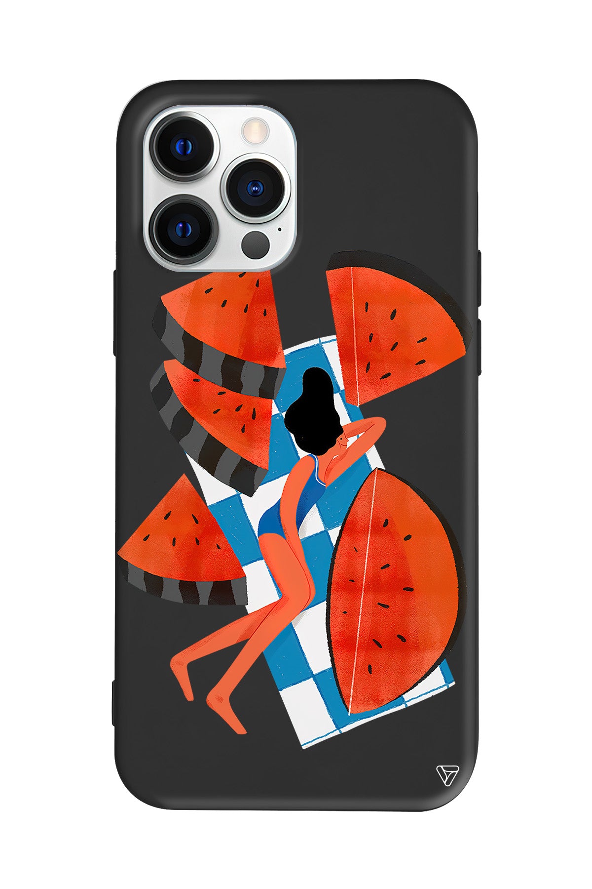 Karpuz Dilimleri ve Kız Lansman Model İçi Kadife Silikon Telefon Kılıfı