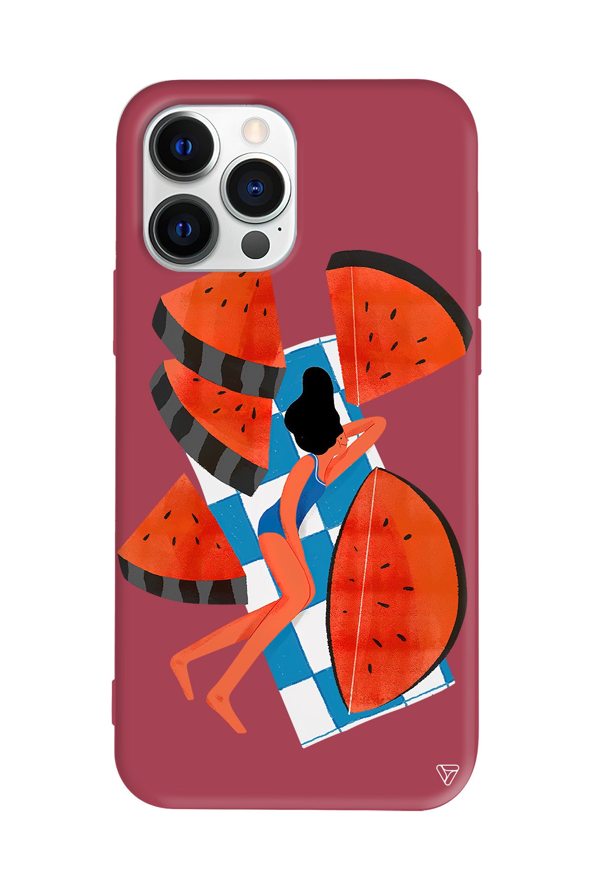 Karpuz Dilimleri ve Kız Lansman Model İçi Kadife Silikon Telefon Kılıfı