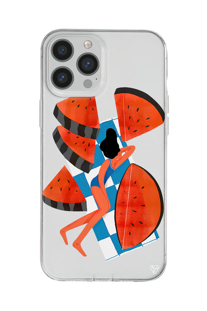 Karpuz Dilimleri ve Kız Lansman Model İçi Kadife Silikon Telefon Kılıfı