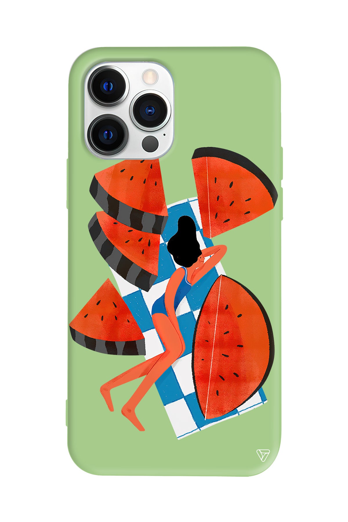 Karpuz Dilimleri ve Kız Lansman Model İçi Kadife Silikon Telefon Kılıfı