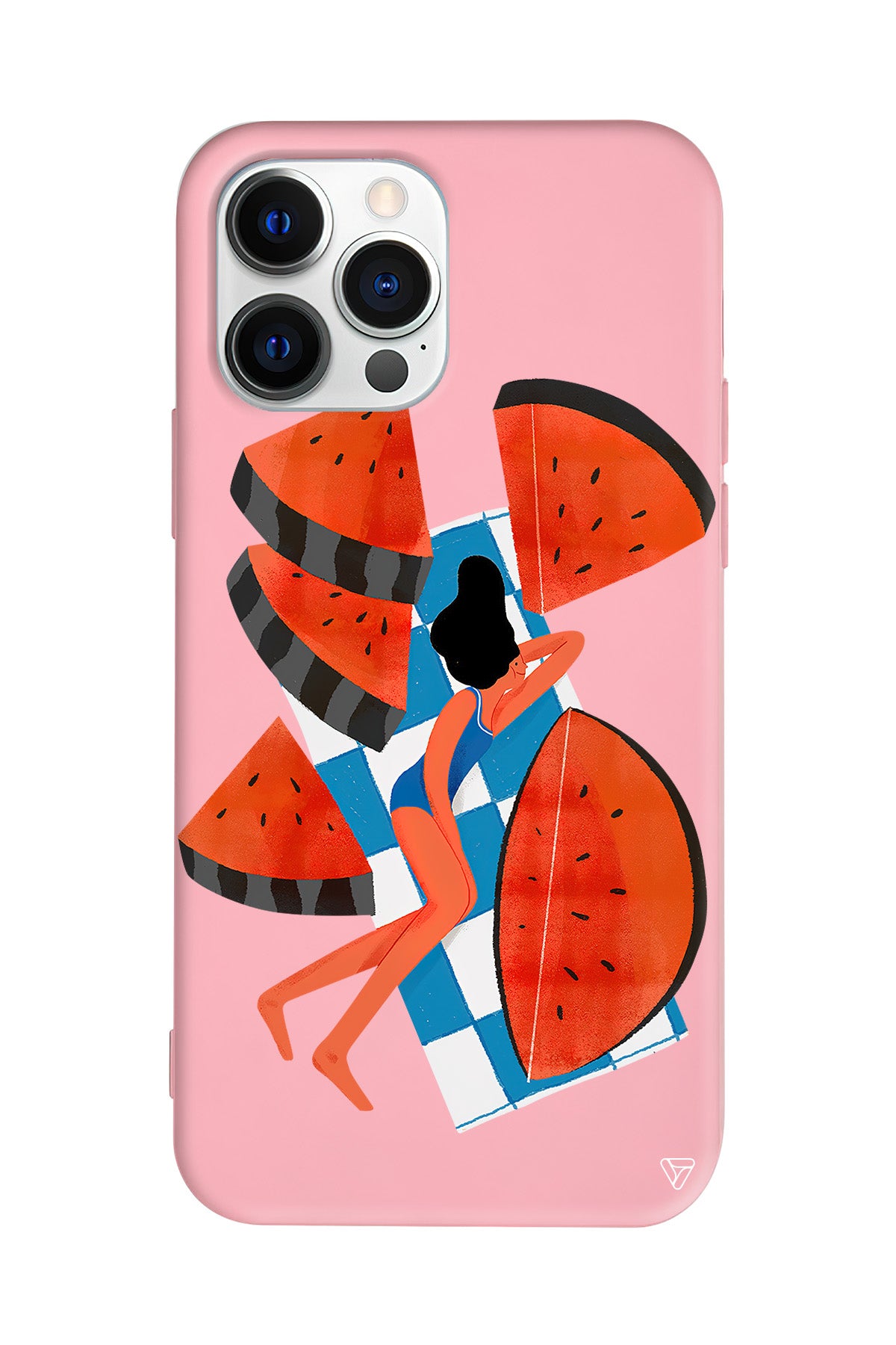 Karpuz Dilimleri ve Kız Lansman Model İçi Kadife Silikon Telefon Kılıfı