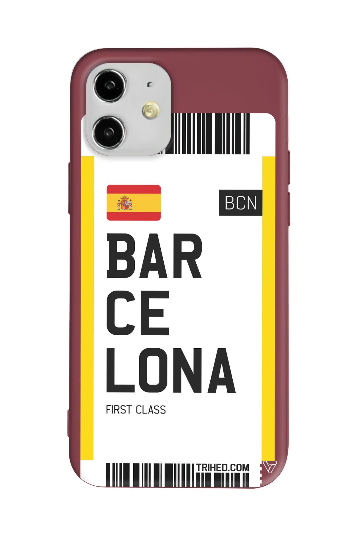 Barcelona Bileti Lansman Model İçi Kadife Silikon Telefon Kılıfı