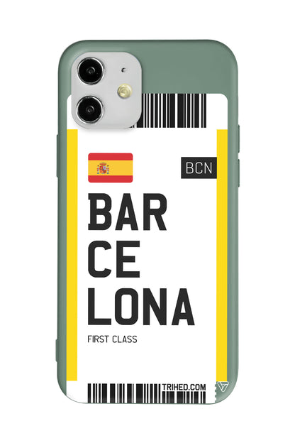 Barcelona Bileti Lansman Model İçi Kadife Silikon Telefon Kılıfı