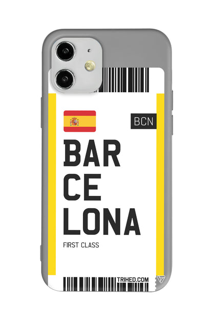 Barcelona Bileti Lansman Model İçi Kadife Silikon Telefon Kılıfı