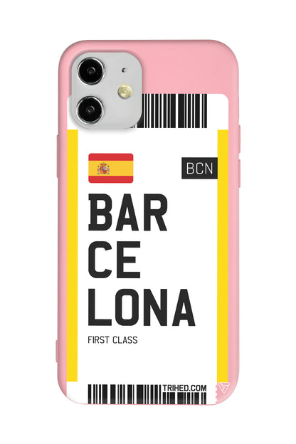 Barcelona Bileti Lansman Model İçi Kadife Silikon Telefon Kılıfı