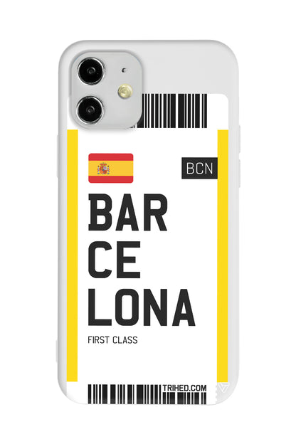 Barcelona Bileti Lansman Model İçi Kadife Silikon Telefon Kılıfı