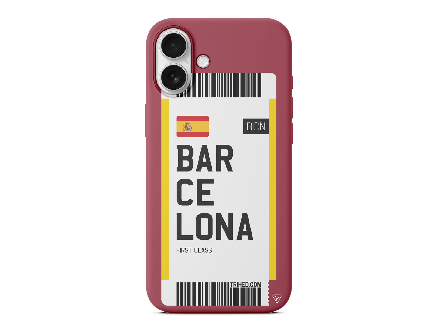 Barcelona Bileti Lansman Model İçi Kadife Silikon Telefon Kılıfı – Plus Serisine Özel