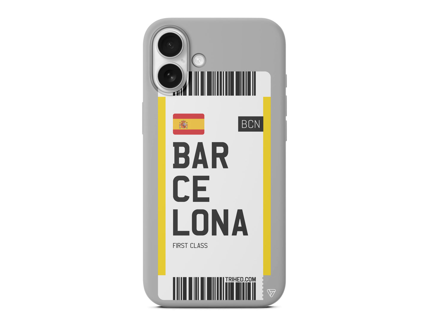 Barcelona Bileti Lansman Model İçi Kadife Silikon Telefon Kılıfı – Plus Serisine Özel