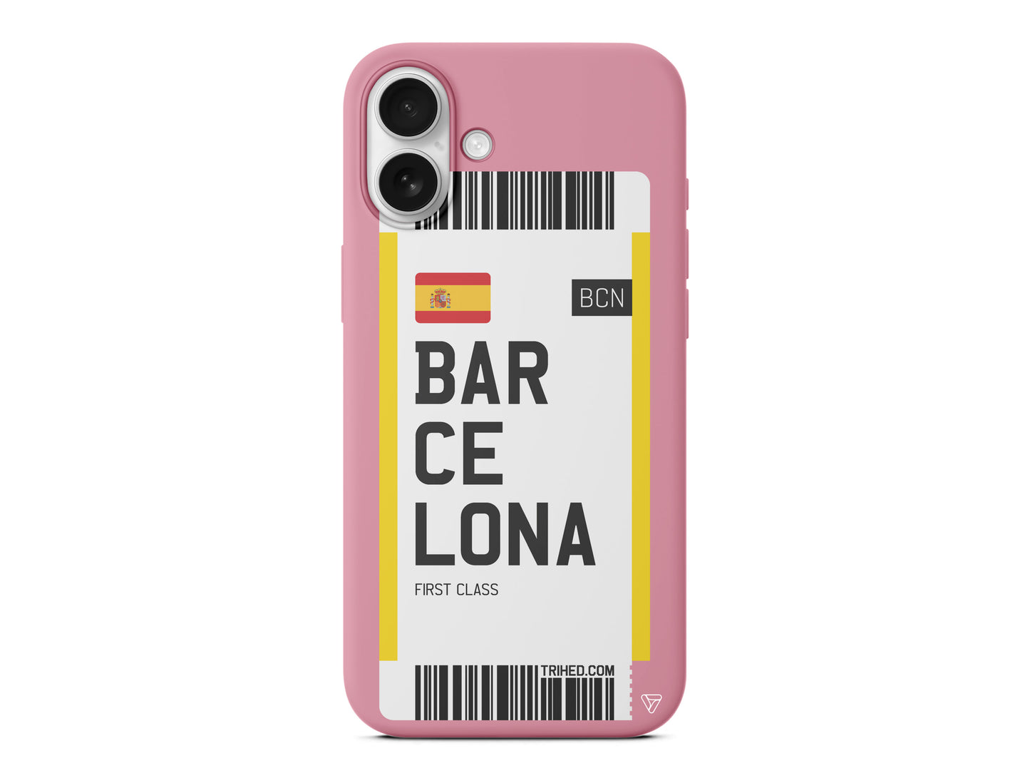 Barcelona Bileti Lansman Model İçi Kadife Silikon Telefon Kılıfı – Plus Serisine Özel