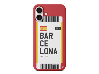 Barcelona Bileti Lansman Model İçi Kadife Silikon Telefon Kılıfı – Plus Serisine Özel