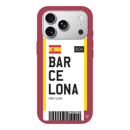 Barcelona Bileti Lansman Model İçi Kadife Silikon Telefon Kılıfı