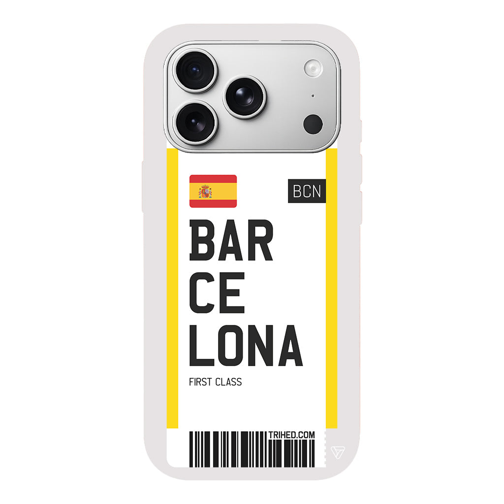 Barcelona Bileti Lansman Model İçi Kadife Silikon Telefon Kılıfı