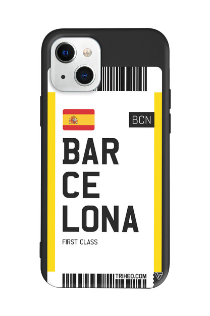 Barcelona Bileti Lansman Model İçi Kadife Silikon Telefon Kılıfı – Plus Serisine Özel