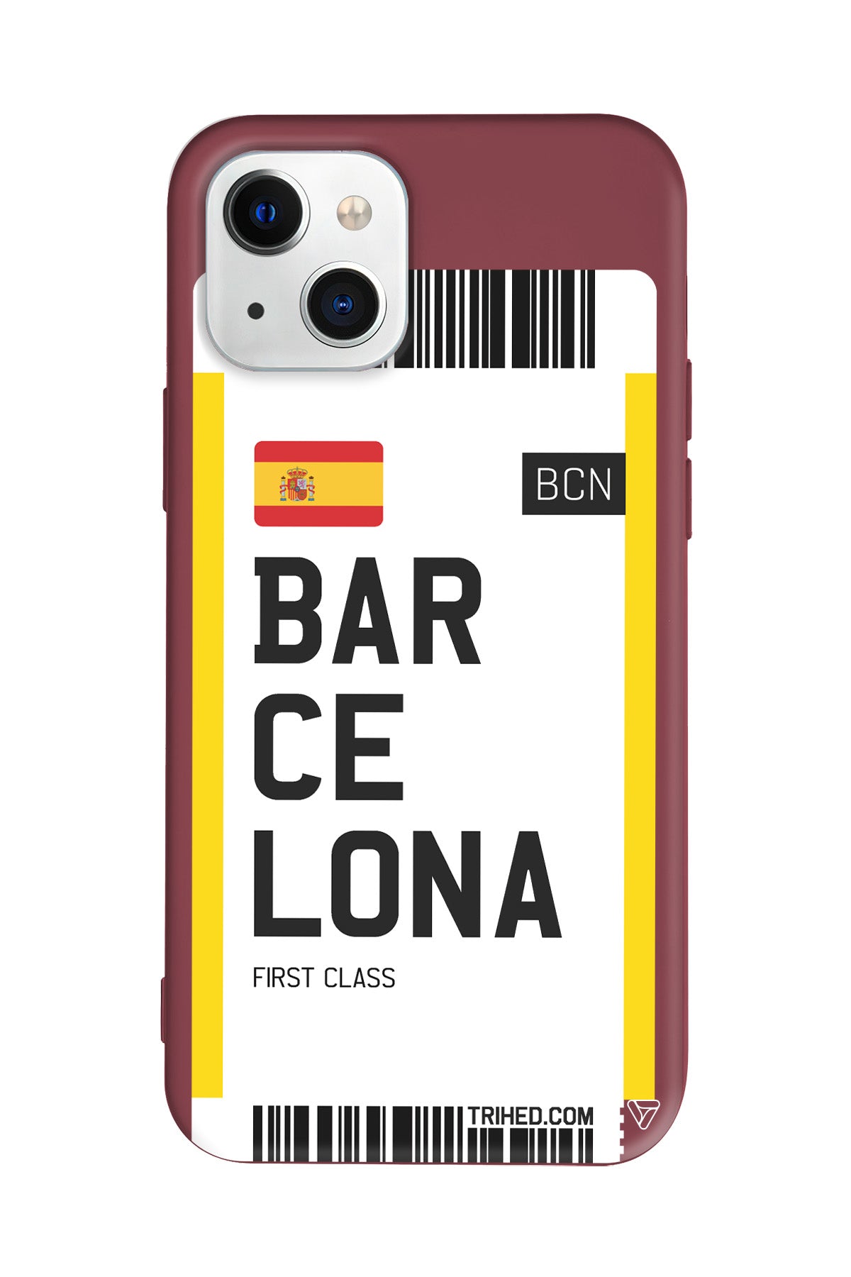 Barcelona Bileti Lansman Model İçi Kadife Silikon Telefon Kılıfı