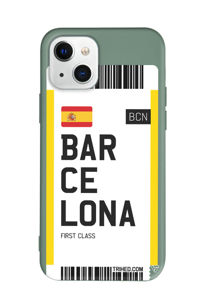 Barcelona Bileti Lansman Model İçi Kadife Silikon Telefon Kılıfı – Plus Serisine Özel