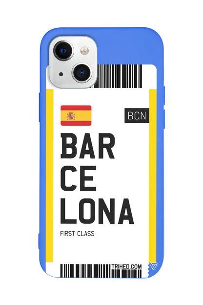 Barcelona Bileti Lansman Model İçi Kadife Silikon Telefon Kılıfı – Plus Serisine Özel