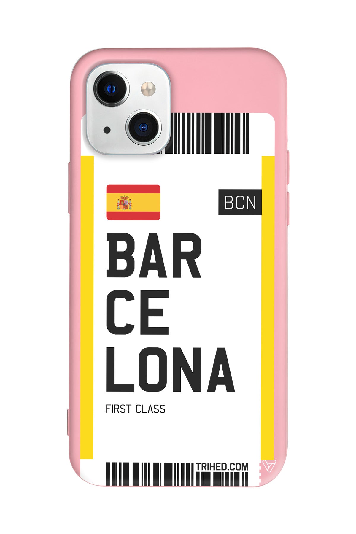 Barcelona Bileti Lansman Model İçi Kadife Silikon Telefon Kılıfı – Plus Serisine Özel