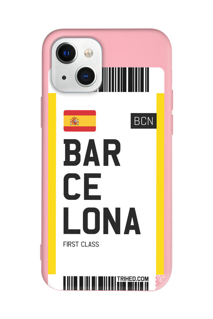 Barcelona Bileti Lansman Model İçi Kadife Silikon Telefon Kılıfı
