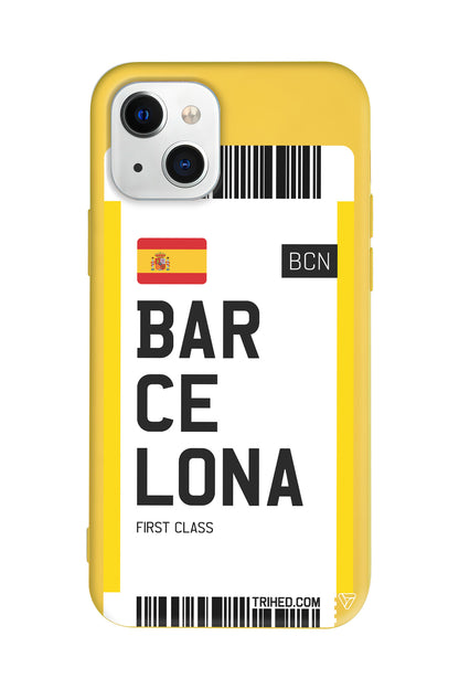Barcelona Bileti Lansman Model İçi Kadife Silikon Telefon Kılıfı