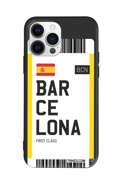 Barcelona Bileti Lansman Model İçi Kadife Silikon Telefon Kılıfı