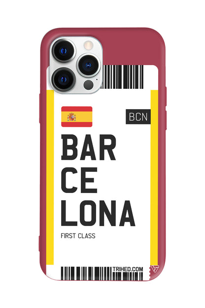 Barcelona Bileti Lansman Model İçi Kadife Silikon Telefon Kılıfı