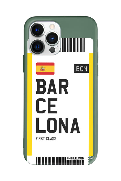 Barcelona Bileti Lansman Model İçi Kadife Silikon Telefon Kılıfı