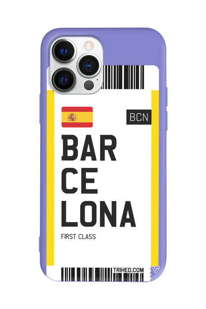 Barcelona Bileti Lansman Model İçi Kadife Silikon Telefon Kılıfı