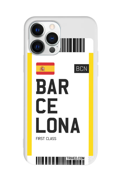 Barcelona Bileti Lansman Model İçi Kadife Silikon Telefon Kılıfı
