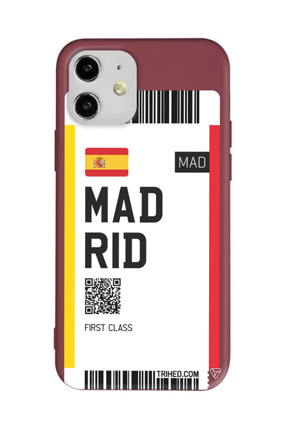 Madrid Bileti Lansman Model İçi Kadife Silikon Telefon Kılıfı