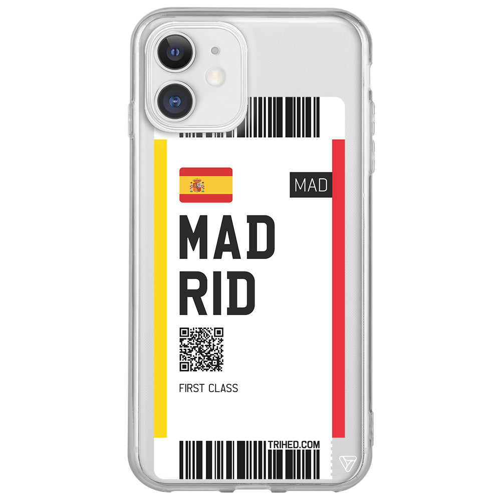 Madrid Bileti Lansman Model İçi Kadife Silikon Telefon Kılıfı