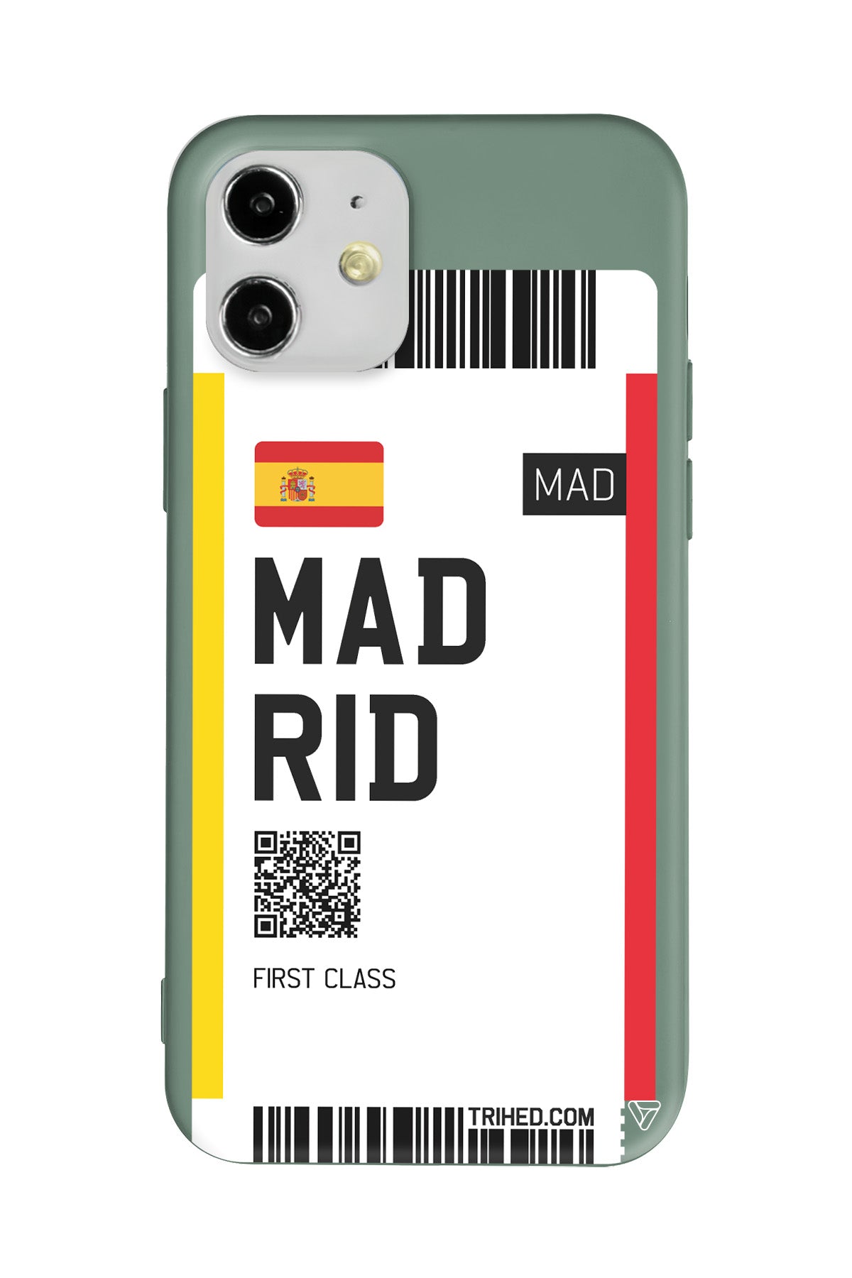 Madrid Bileti Lansman Model İçi Kadife Silikon Telefon Kılıfı