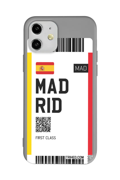 Madrid Bileti Lansman Model İçi Kadife Silikon Telefon Kılıfı