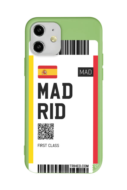 Madrid Bileti Lansman Model İçi Kadife Silikon Telefon Kılıfı