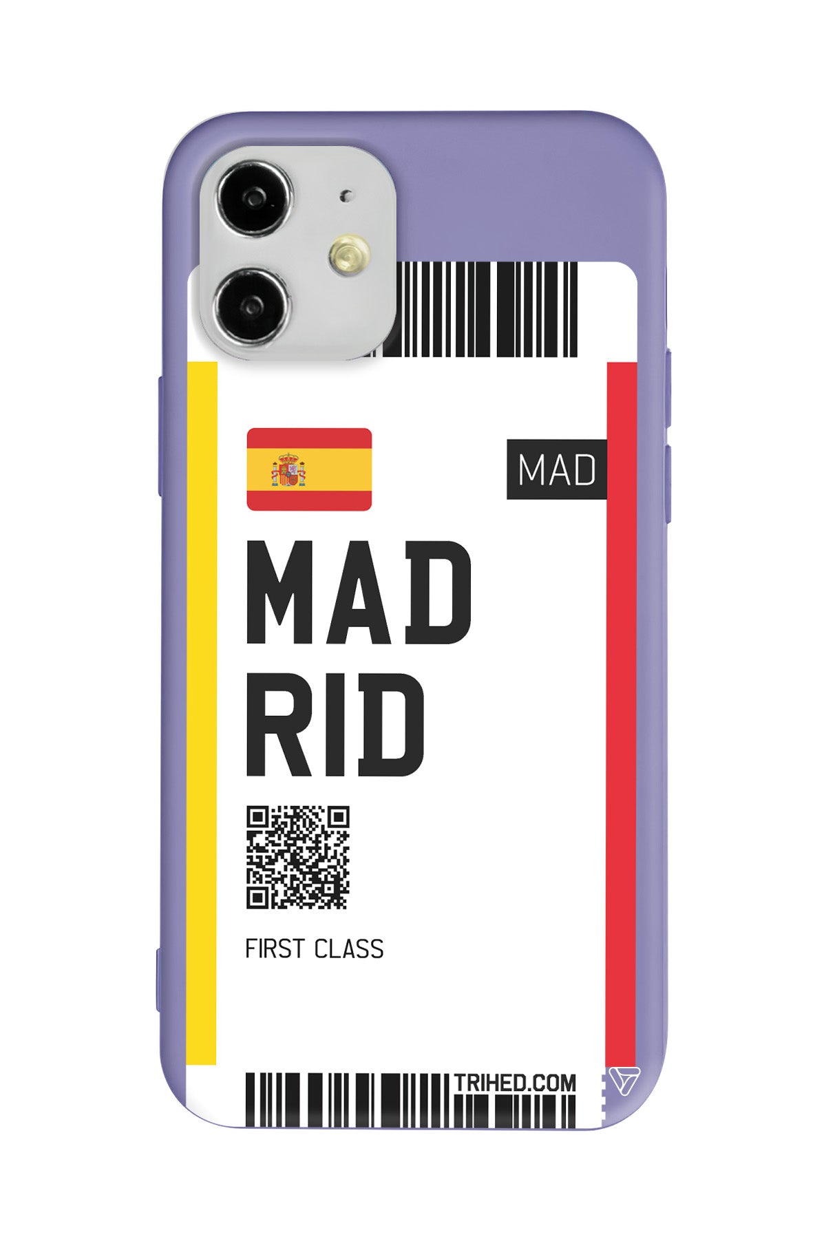 Madrid Bileti Lansman Model İçi Kadife Silikon Telefon Kılıfı