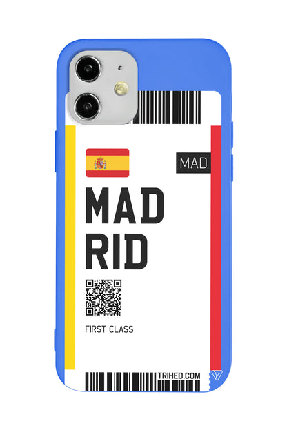 Madrid Bileti Lansman Model İçi Kadife Silikon Telefon Kılıfı