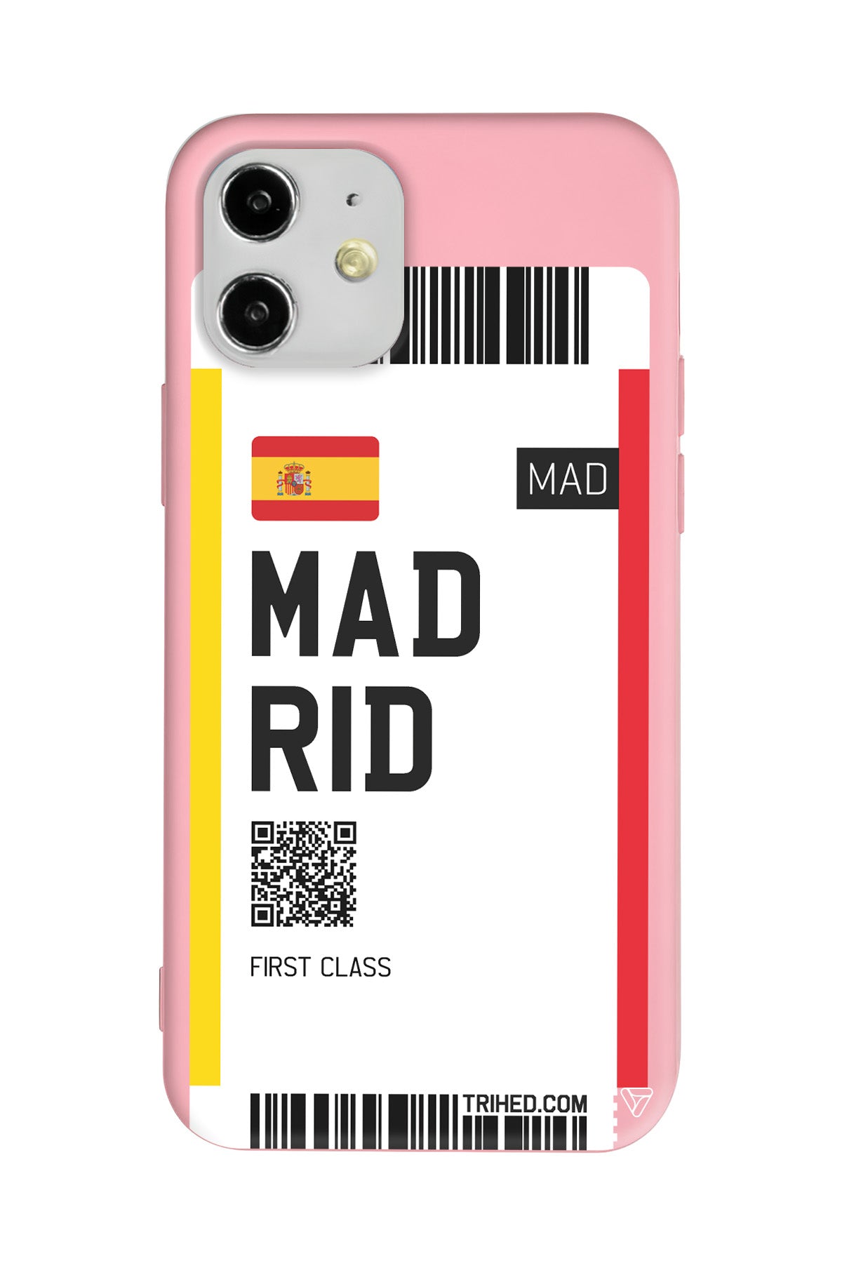 Madrid Bileti Lansman Model İçi Kadife Silikon Telefon Kılıfı