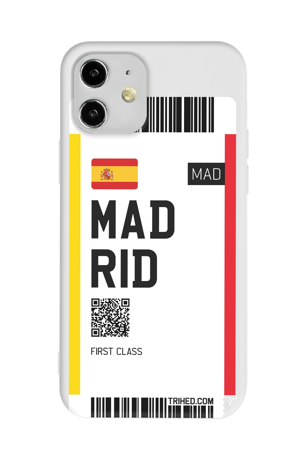 Madrid Bileti Lansman Model İçi Kadife Silikon Telefon Kılıfı