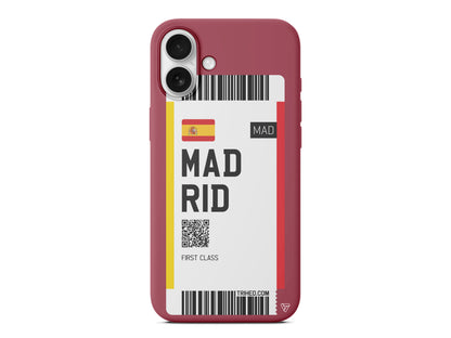 Madrid Bileti Lansman Model İçi Kadife Silikon Telefon Kılıfı
