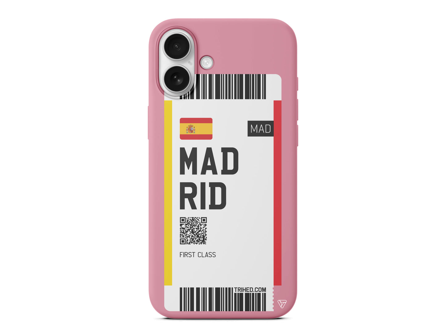 Madrid Bileti Lansman Model İçi Kadife Silikon Telefon Kılıfı