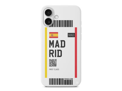 Madrid Bileti Lansman Model İçi Kadife Silikon Telefon Kılıfı