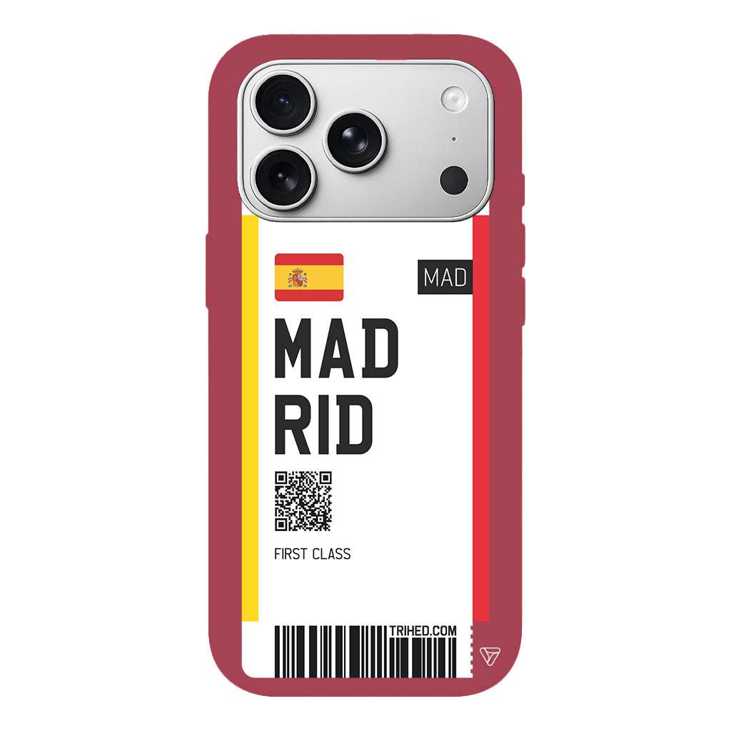 Madrid Bileti Lansman Model İçi Kadife Silikon Telefon Kılıfı