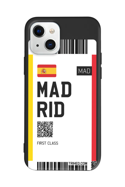 Madrid Bileti Lansman Model İçi Kadife Silikon Telefon Kılıfı