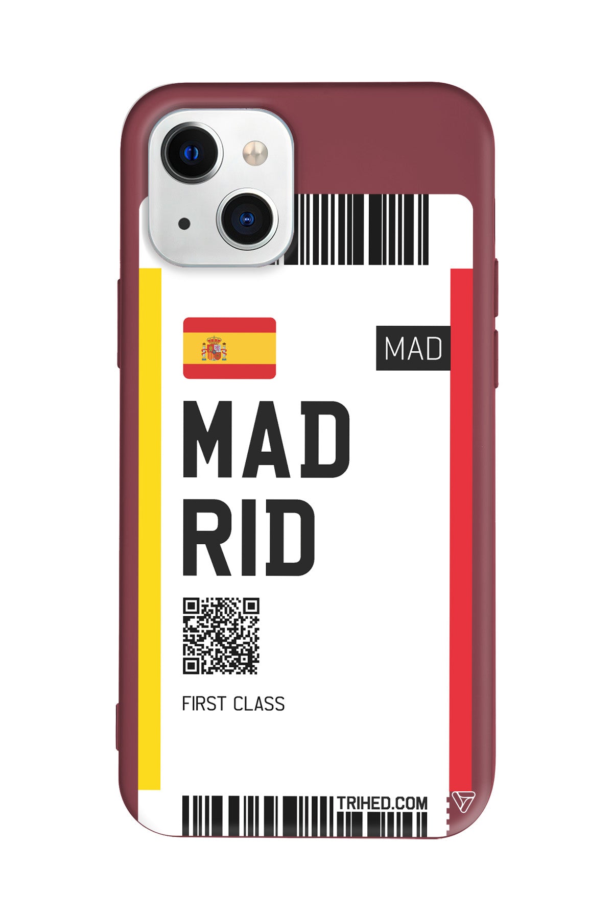 Madrid Bileti Lansman Model İçi Kadife Silikon Telefon Kılıfı