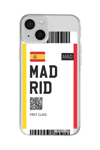 Madrid Bileti Lansman Model İçi Kadife Silikon Telefon Kılıfı