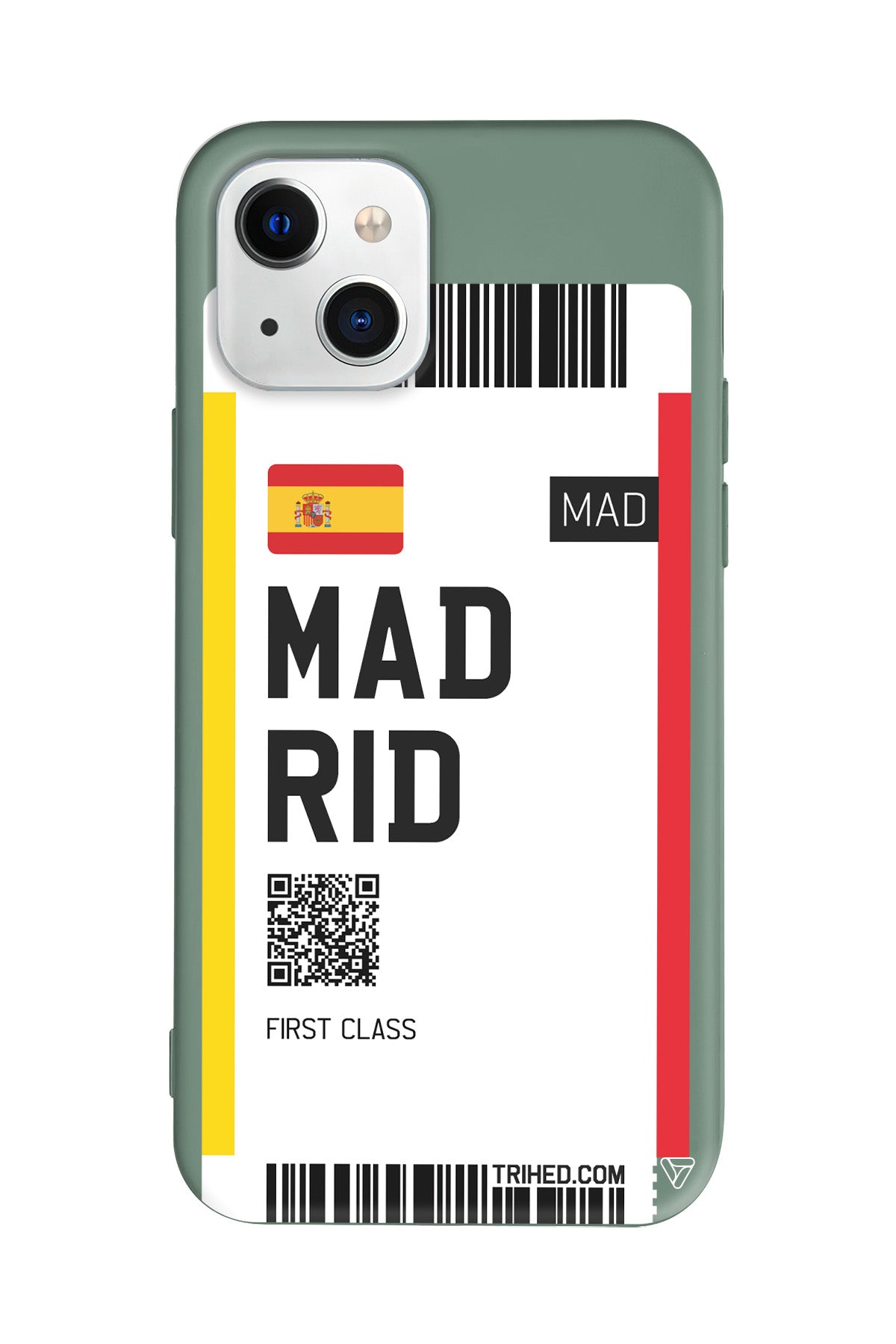 Madrid Bileti Lansman Model İçi Kadife Silikon Telefon Kılıfı