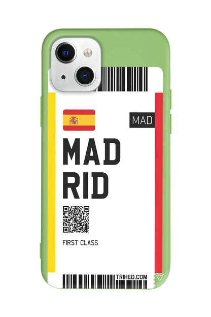 Madrid Bileti Lansman Model İçi Kadife Silikon Telefon Kılıfı