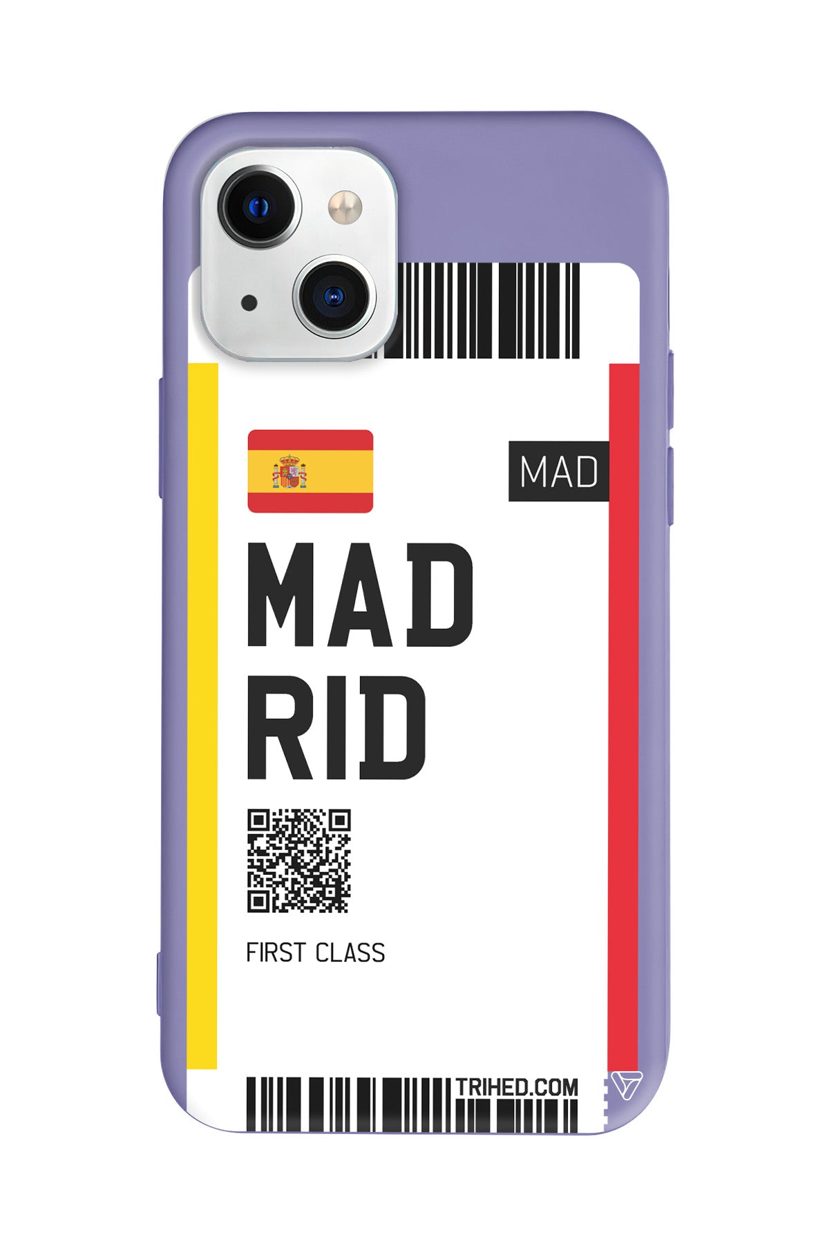 Madrid Bileti Lansman Model İçi Kadife Silikon Telefon Kılıfı